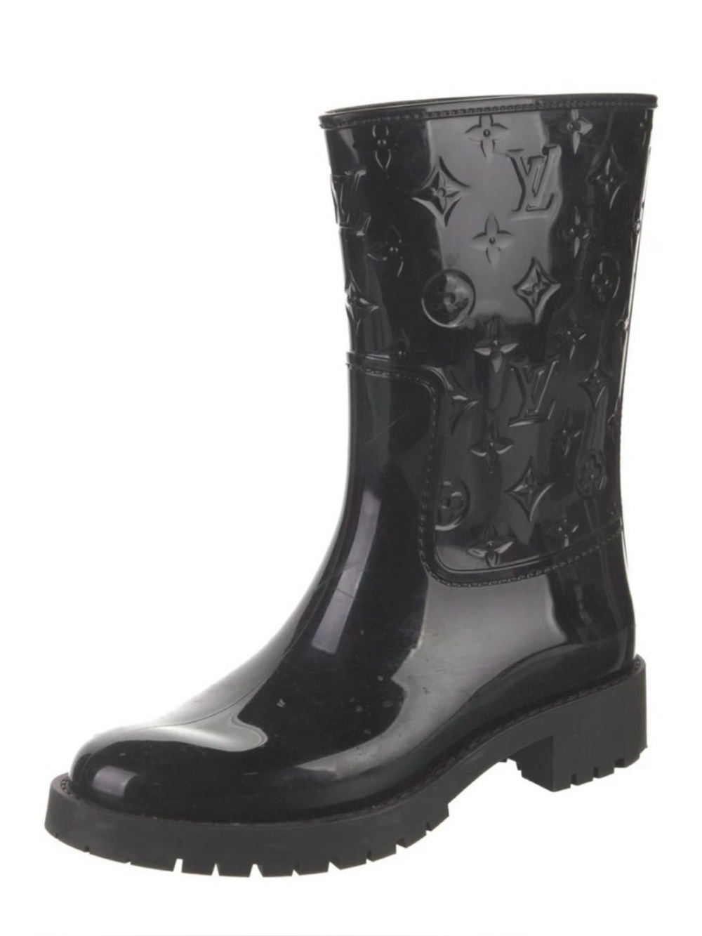 Louis Vuitton Glossy Black Rain Boots